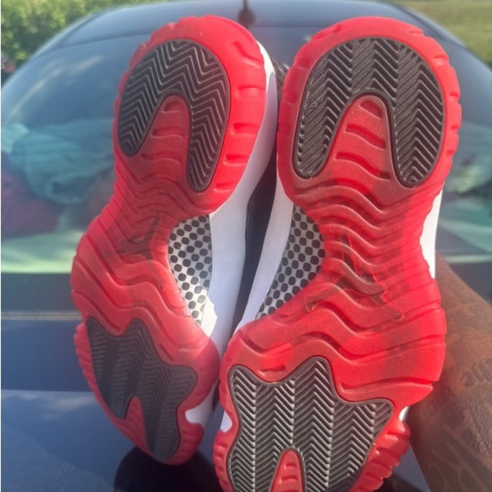 Jordan Bred 11s | Black and Red High-Top Sneakers - Picture 3 of 4